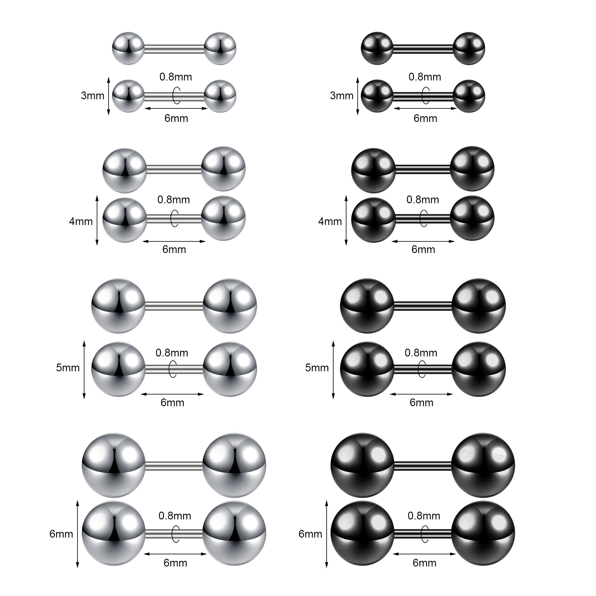 16pcs-set-ball-stud-earring-silver-black-ear-stud-economic-set