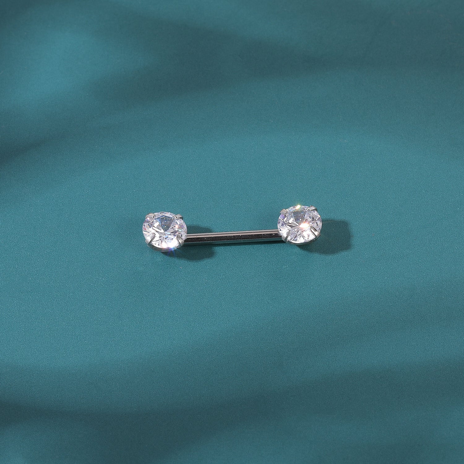 2pcs 14G Plug-in Nipple Ring Claw White Crystal Nipple Piercings