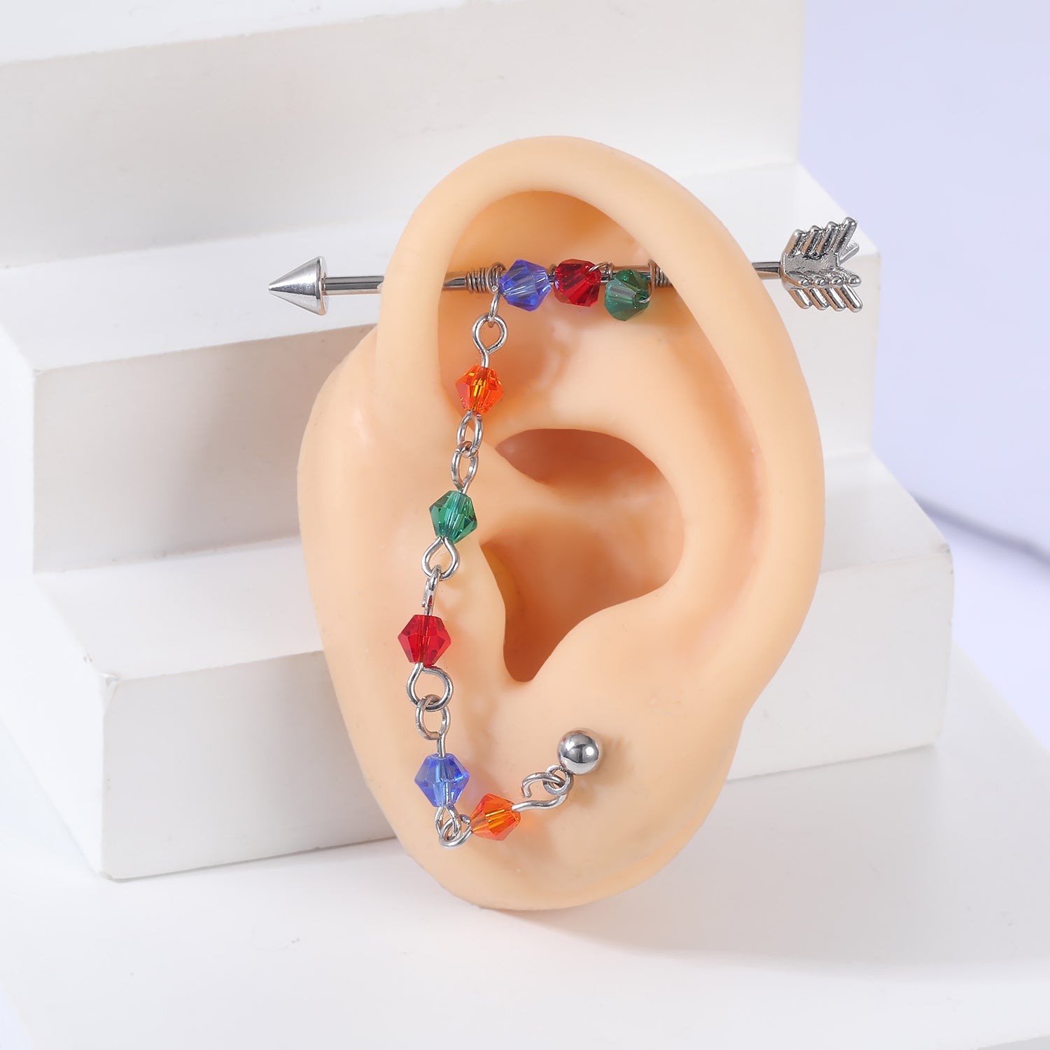 industrial barbell earrings