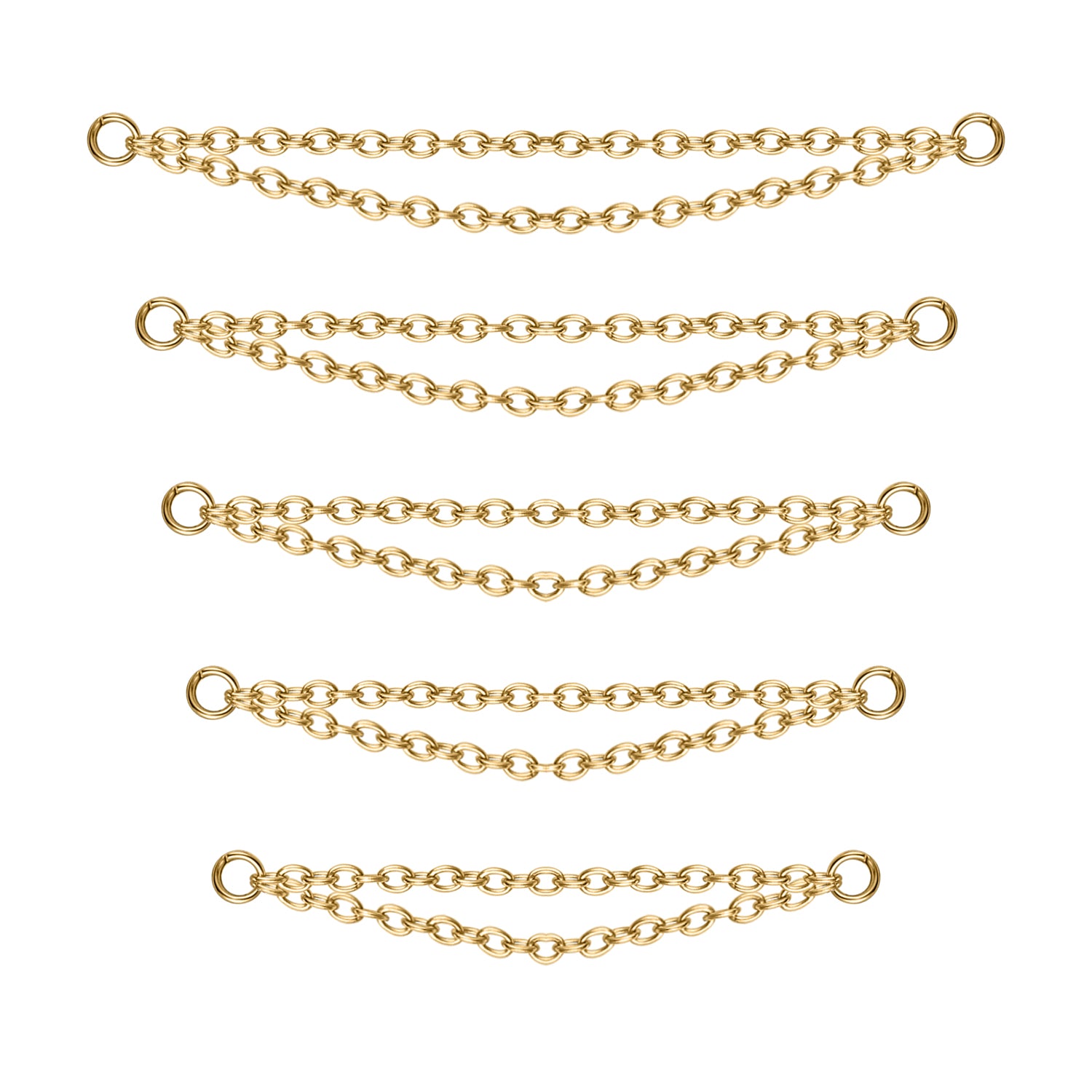 5pcs-set-gold-double-layers-chains-nose-stud-chain-economic-set