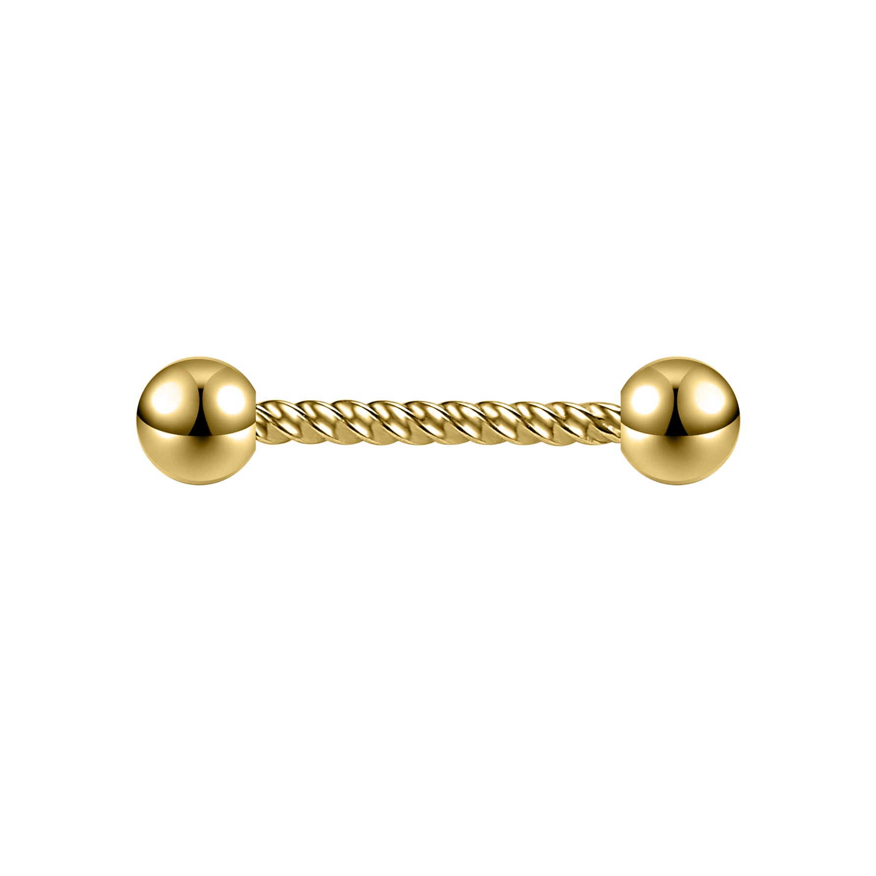2pcs 14G Simple Nipple Barbell Ring Gold Screw Rod Nipple Piercing