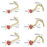20g-Red-Zircon-Nose-Studs-Piericng-Gold-Plated-L-Shape-Corkscrew-Nose-Rings