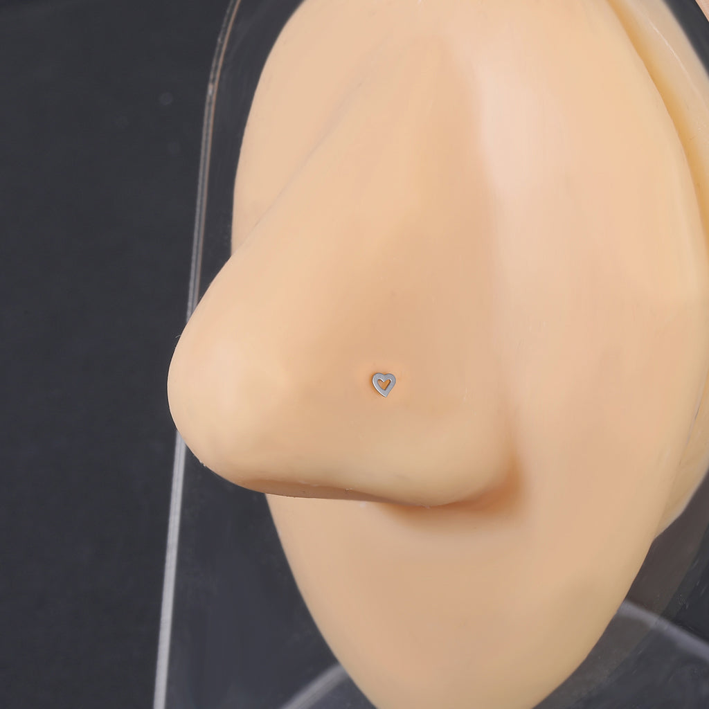  20G-Heart-Nose-Studs-Piercing-Nose-Bone-Shape-L-Shape-Crokscrew -Nose-Rings-Stainless-Steel-Nostril-Piercing