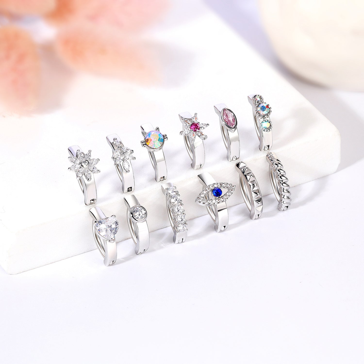 14G-Cat-Copper-Alloy-Belly-Rings-AB-Zirconal-Navel-Piercing-Platinum-Plated-Navel-Belly-Button-Rings