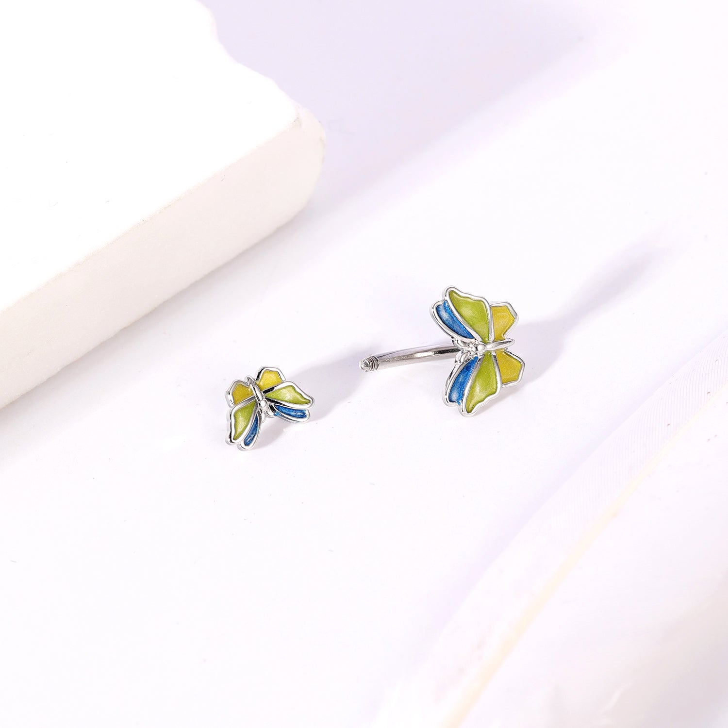 14G Butterfly Belly Rings Cute Belly Navel Button Rings