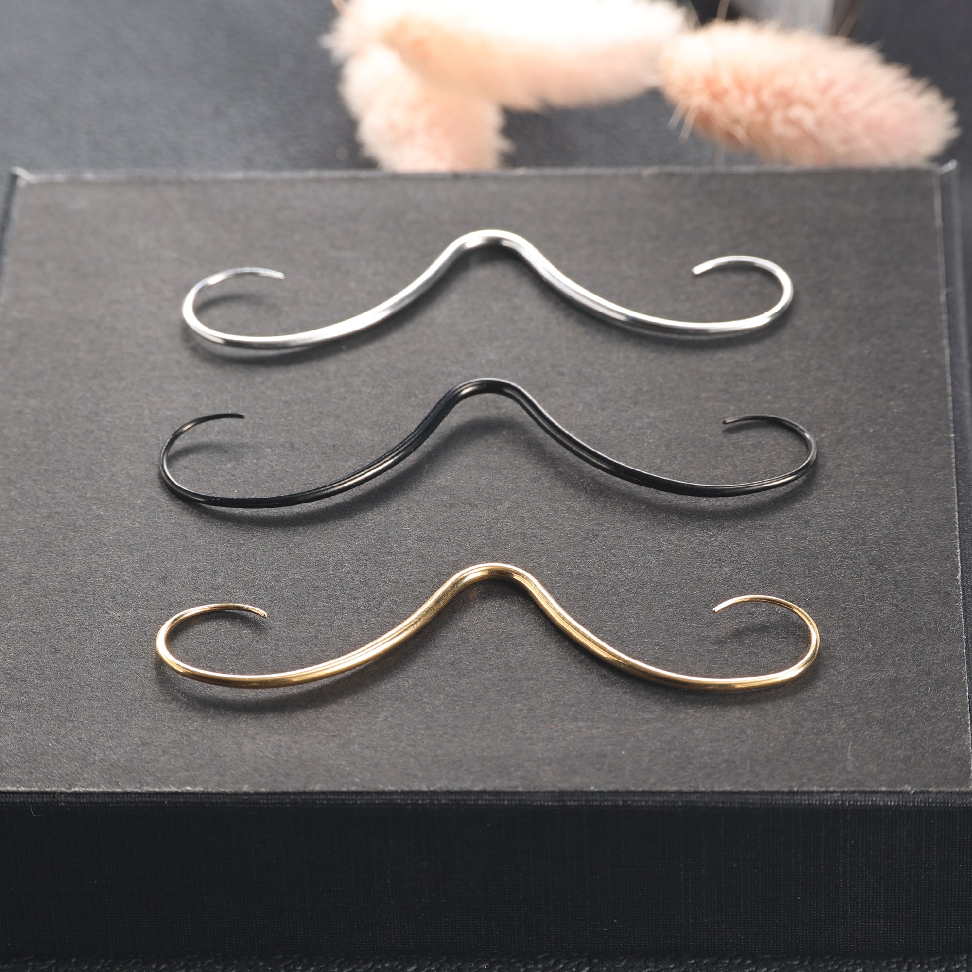 14G/16G Gold Plated Mustache Septum Ring Nose Piercing Jewelry