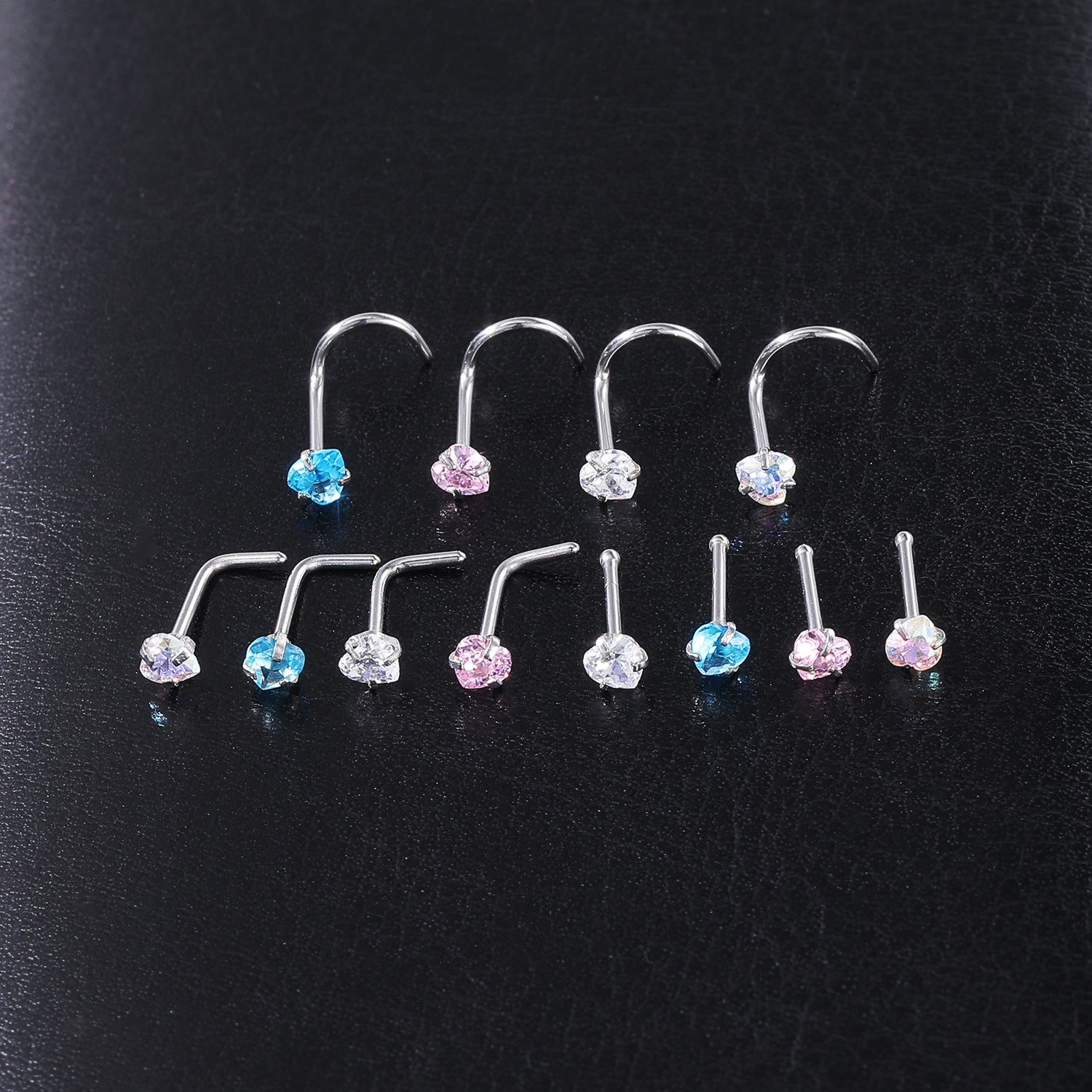 4-Pcs-Set-20G-Heart-Zircon-Nose-Studs-Piercing-L-Shape-Nose-Rings-Stainless-Steel-Nostril Piercing