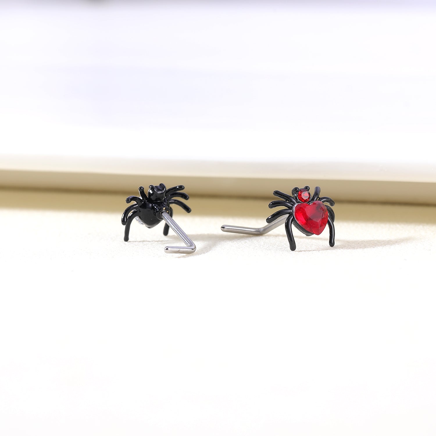 20G-White-Red-Zircon-Nose-Studs-Piercing-L-Shape-Spider-Nose-Rings-Stainless-Steel-Nostril-Piercing