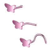 20G-Pink-Butterfly-Nose-Studs-Piercing-Nose-Bone-Shape-L-Shape-Crokscrew-Nose-Rings-Stainless-Steel-Nostril Piercing