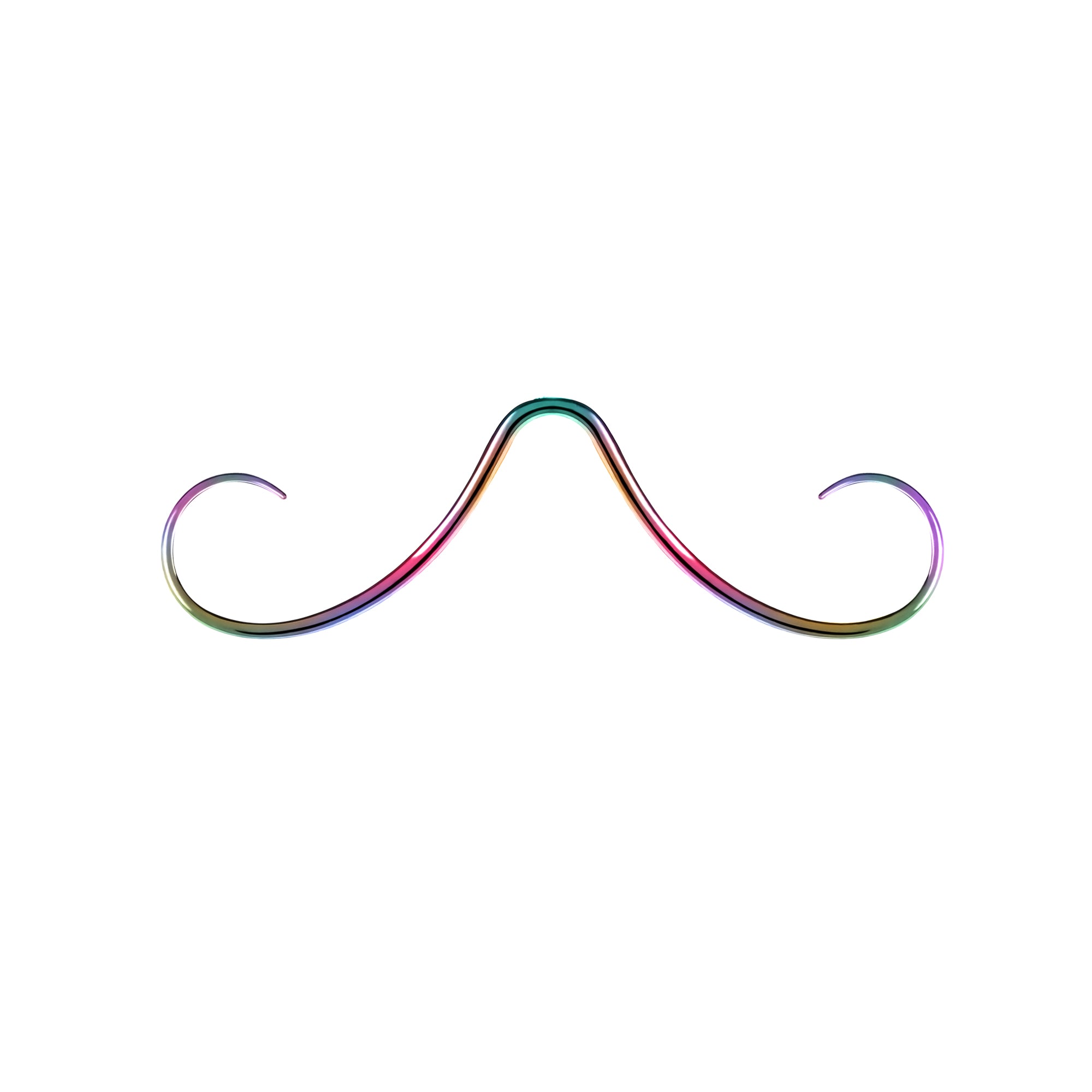 14G/16G Rainbow Mustache Septum Ring Nose Piercing Jewelry