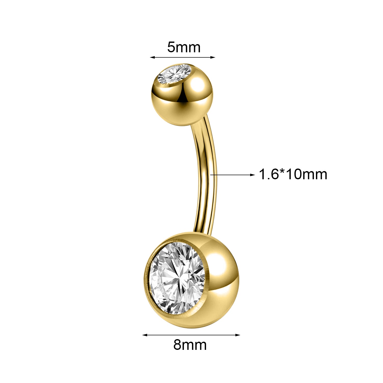 14G-925-Sterling-Silver-Belly-Rings-White-Zirconal-Navel-Ring-Piercing-Gold-Plated-Belly-Button-Rings