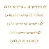 5Pcs/Set Stainless steel Gold Heart Nose Stud Chain-Economic Set