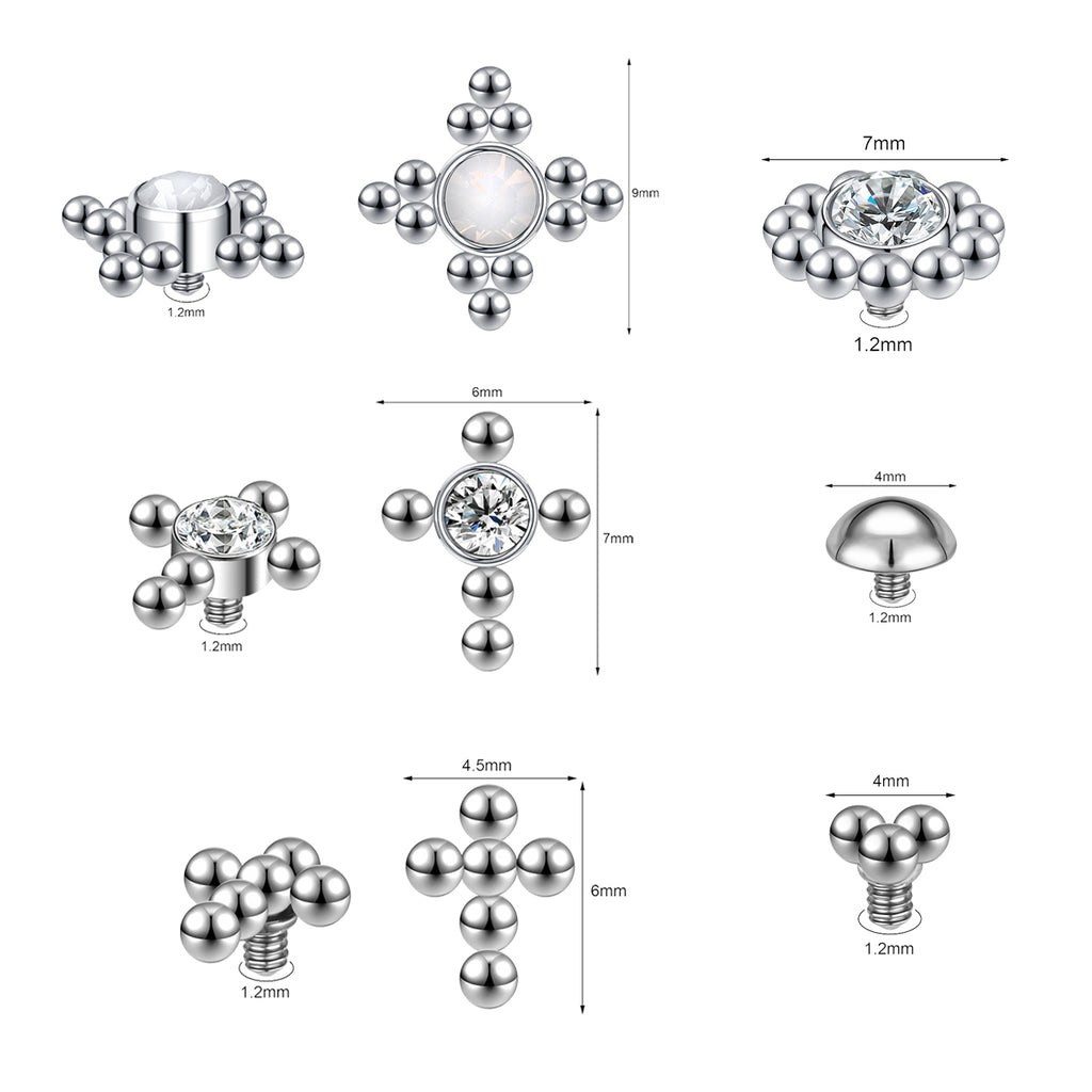 6pcs-set-steel-ball-crystal-dermal-anchor-tops-threaded-piercing-kit
