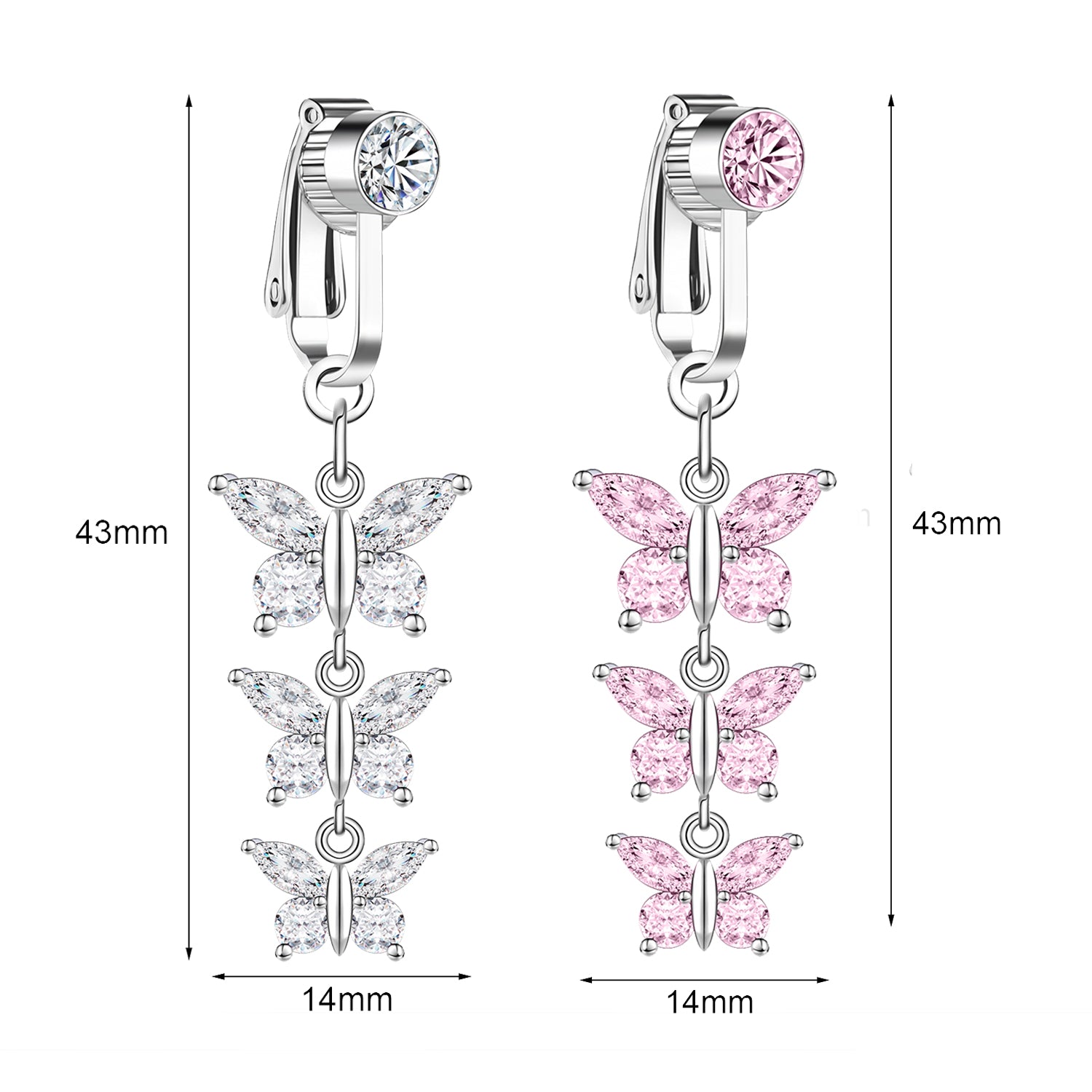 fake-butterfly-dangle-belly-navel-clip-pink-white-cubic-zircon-belly-button-ring