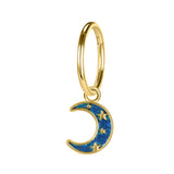 16G Blue Moon Dangle Belly Button Rings Gold Hoop Belly Navel Piercing