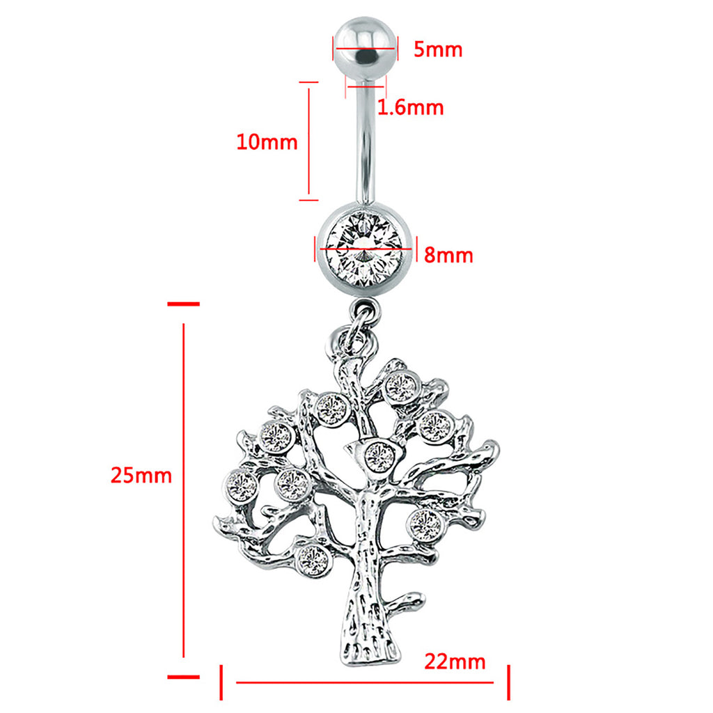 14g-Drop-Dangle-Tree-Shape-Belly-Piercing-Stainless-Steel-Navel-Piercing-Jewelry