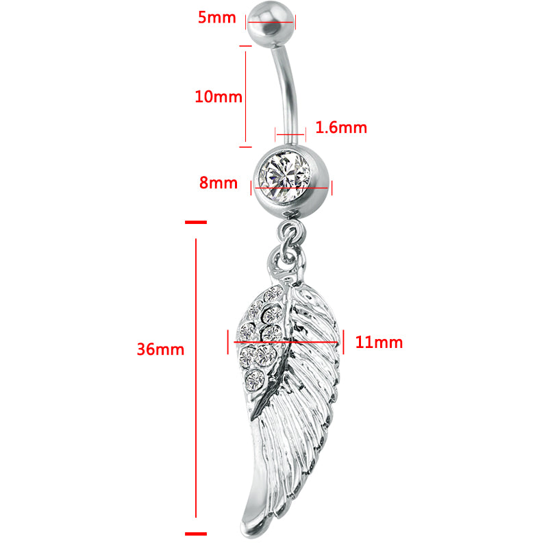 14g-Wing-Stainless-Steel-Belly-Piercing-Cubic-Zirconia-Dangle-Navel-Piercing-Jewelry