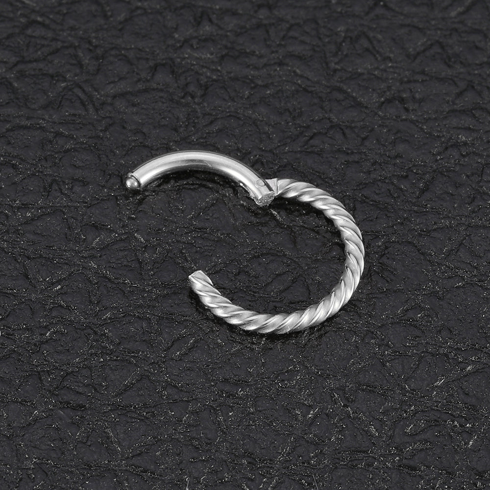 Twist Stainless Steel 16G Nose Hoop Rings Septum Clicker Cartilage Helix Earrings Silver