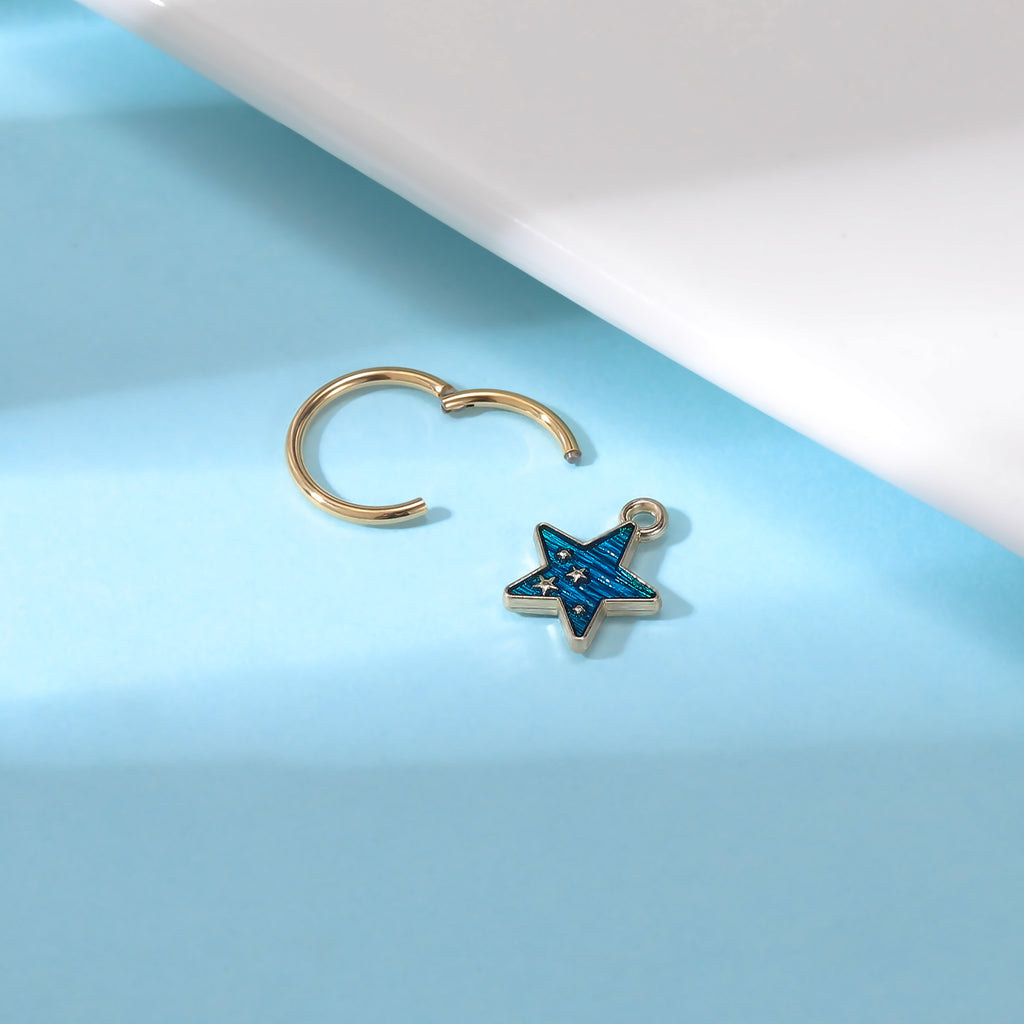 16g-blue-star-dangle-belly-button-rings-gold-hoop-belly-navel-piercing