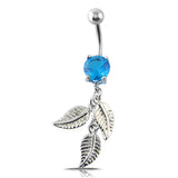 14g-Blue-Zircon-Leaf-Dangle-Belly-Button-Rings-Stainless-Steel-Navel-Piercing-Jewelry