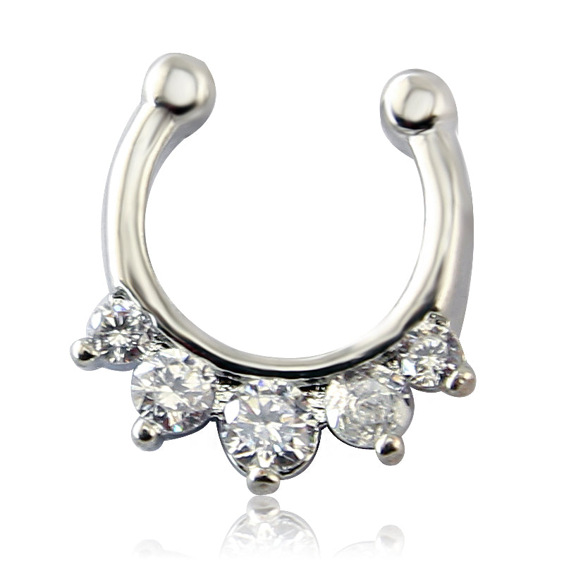 16G-Non-Piercing-Septum-Ring-White-Zircon-False-Nose-Piercing-Jewelry