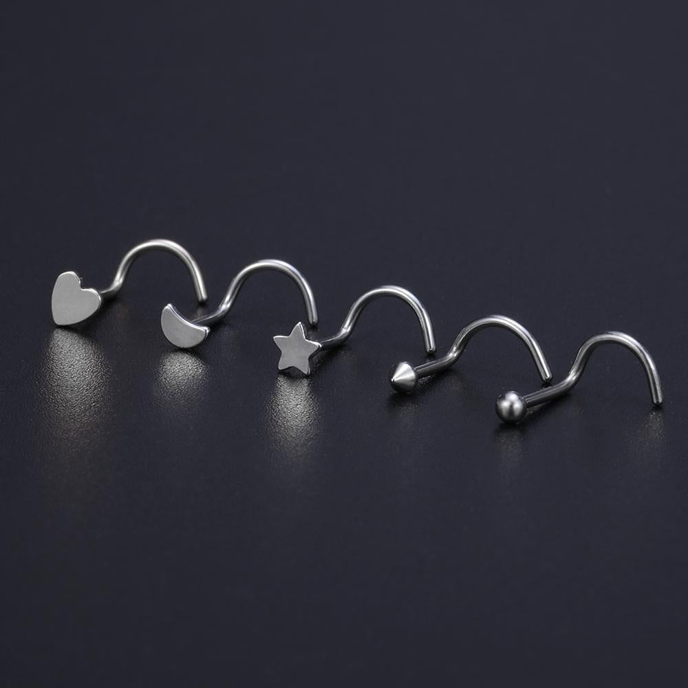 ZS | Crystal Nose Ring | Nose Piercing Set | Nose Ring Studs