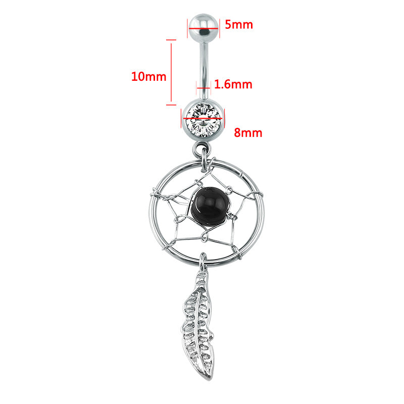 14g-Dreamcatcher-Belly-Button-Rings-Stainless-Steel-Dangle-Belly-Rings-Jewelry