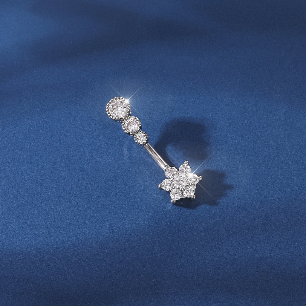 Snowflake-with-Zirconia-Inlay-Belly-Button-Rings