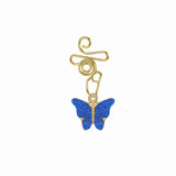 16g-gold-stainless-steel-u-shaped-nose-clip-drop-butterfly-black-blue-fake-nose-ring