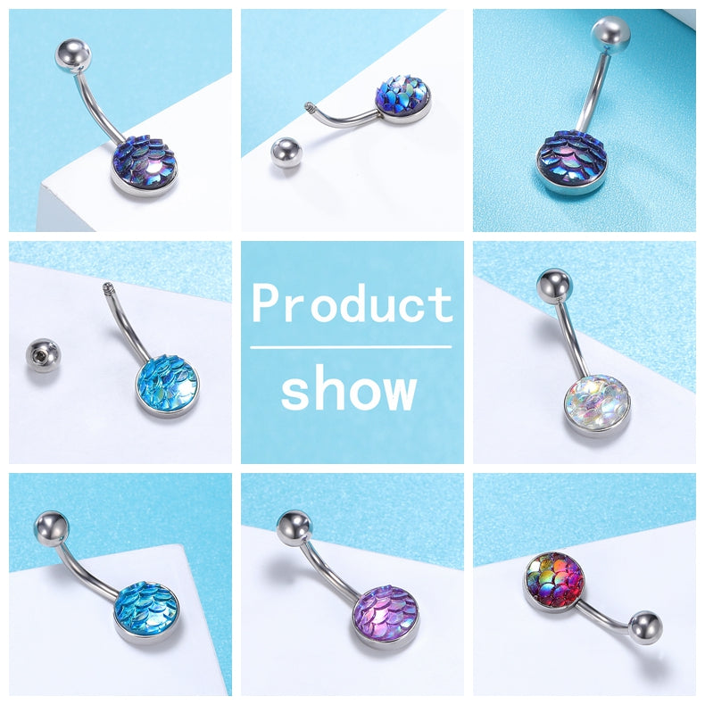 14g-fish-scale-Belly-Button-Rings-round-stainless-steel-belly-piercing-jewelry