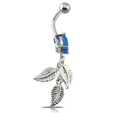 14g-Blue-Zircon-Leaf-Dangle-Belly-Piercing-Stainless-Steel-Navel-Piercing-Jewelry