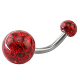 14g-Red-Double-Ball-Belly-Rings-Stainless-Steel-Cubic-Zirconia-Navel-Piercing-Jewelry
