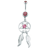 14g-Dreamcatcher-Stainless-Steel-Belly-Button-Rings-Pink-Zircon-Dangle-Navel-Ring-Piercing-Jewelry