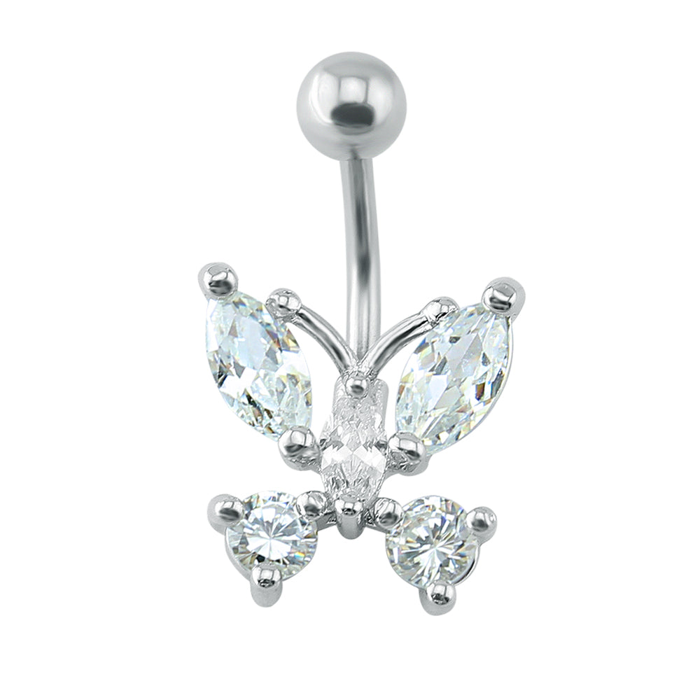 14g-Butterfly-Stainless-Steel-Belly-Rings-Cubic-Zirconia-Navel-Piercing-Jewelry