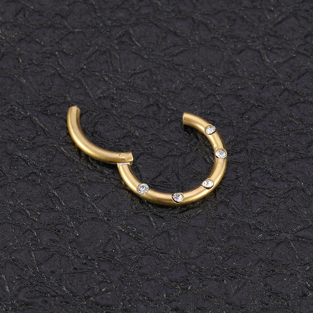 316L Stainless Steel 16G Nose Hoop Rings Septum Clicker Cartilage Helix Earrings Gold