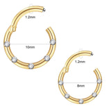 316L Stainless Steel 16G Nose Hoop Rings Septum Clicker Cartilage Helix Earrings Gold