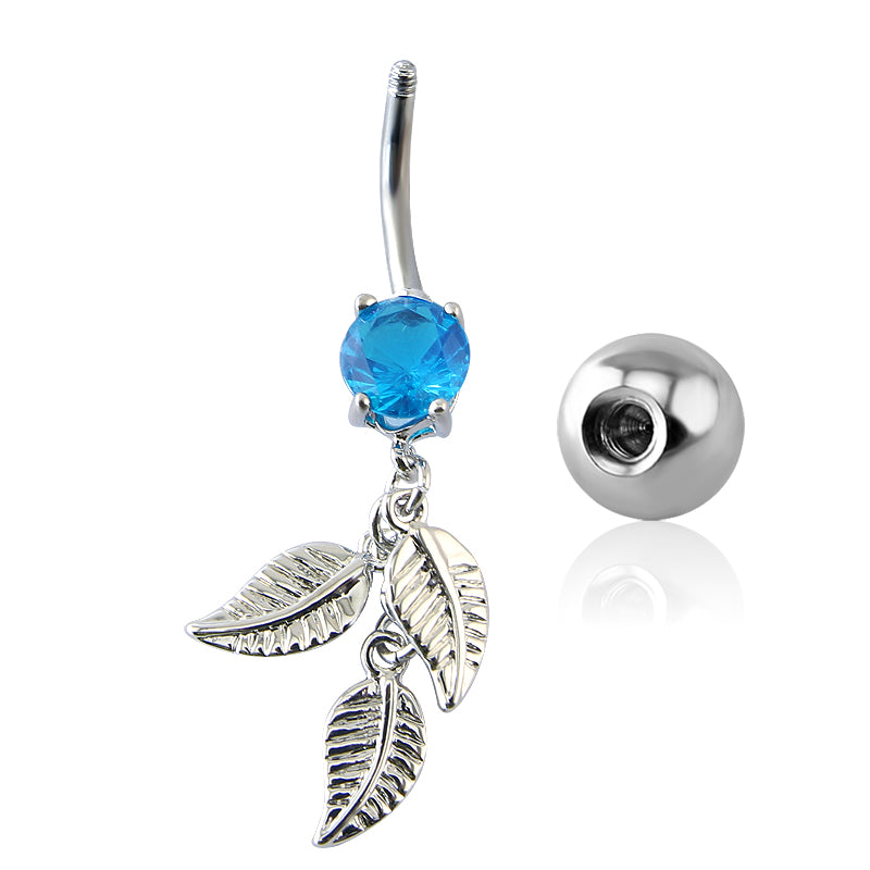 14g-Blue-Zircon-Leaf-Dangle-Navel-Rings-Stainless-Steel-Navel-Piercing-Jewelry