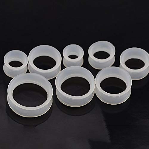 9 Pair Silicone Flexible Thin Ear Plugs Tunnels Double Flared Expander Ear Gauges-Economic Set