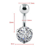 10pcs Round, Heart, Square, Star Cubic Zirconia Belly Button Rings-Economic Set
