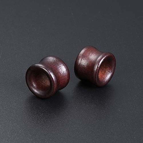 ZS Vintage Natural Brown Wood Organic Ear Tunnel Plugs Stretcher Gauges for Men and Women