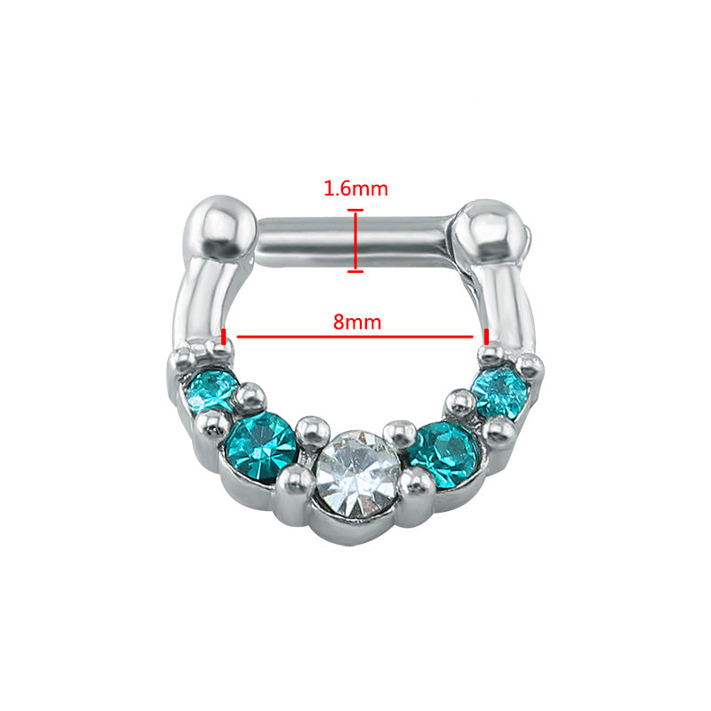 Blue-White-Zirconia-Septum-Clicker-16g-Helix-Tragus-Cartilage-Piercing-Jewelry