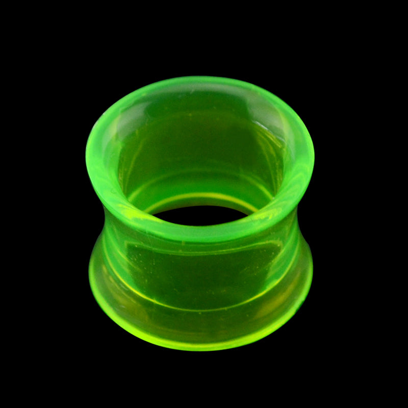 1-Pair-3-20mm-Acrylic-Clear-Green-Ear-Tunnels-Double-Flared-Stretchers-Ear-Plug 