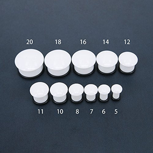 3 Pairs Single Flare Acrylic Ear Plugs Tunnel Expander Piercing Ear Gauges with O-Ring-Economic Set