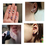 4 Pairs Cubic Zirconia Stud Earrings Tragus Helix Conch Cartilage Piercing Sets -Economic Set