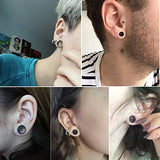 6 Pairs 316 Stainless Steel Single Flare Tunnels Ear Gauges with Silicone O-Rings-Economic Set