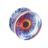 Acrylic Transparent Purple Eyeball Fashion Ear Plugs Tunnel Expander Gauges Piercing