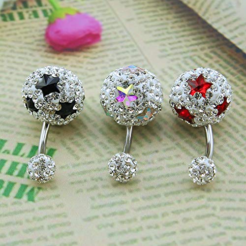 Crystal Ferido Ball Belly Button Ring with Gradual Color Navel Ring for Women/Girl