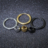 3 Pairs Stainless Steel Hoop Earrings with Bead Ear Cartilage Earring for Men Women-Economic Set