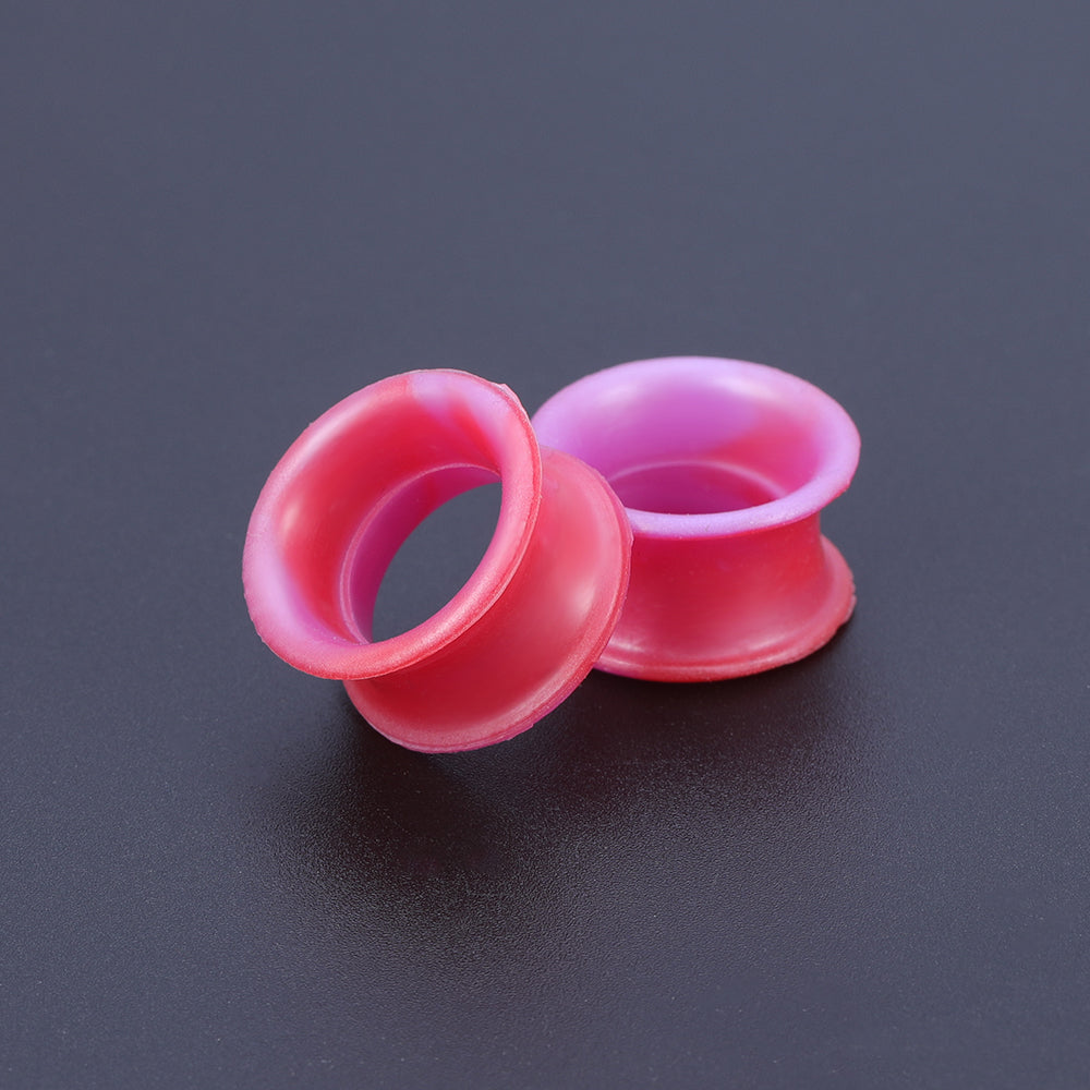 5-22mm-Thin-Silicone-Flexible-Red-Purple-Ear-plug-Double-Flared-Expander-Ear-Gauges