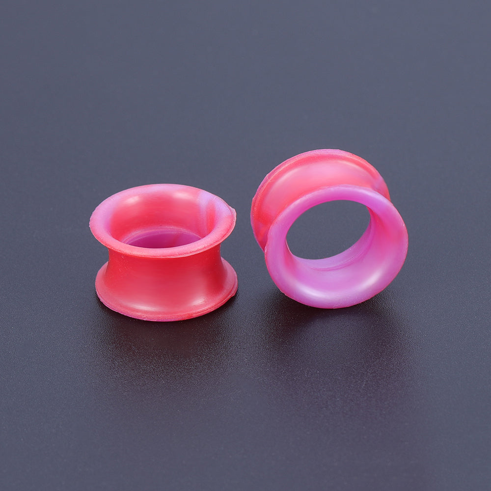 5-22mm-Thin-Silicone-Flexible-Red-Purple-Ear-plug-tunnel-Double-Flared-Expander-Ear-Gauges